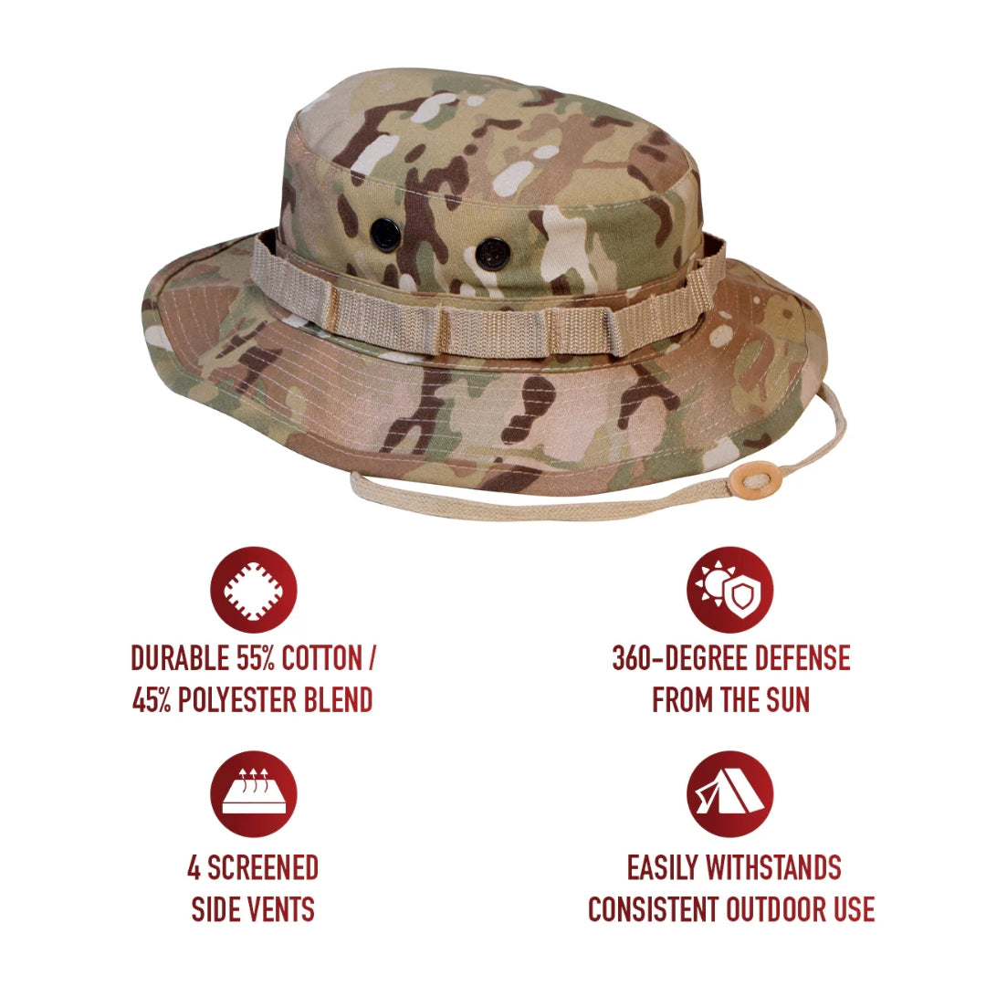 Multicam Boonie Hat – Tactical Camo Bucket Hat for Military, Airsoft & Outdoor Use