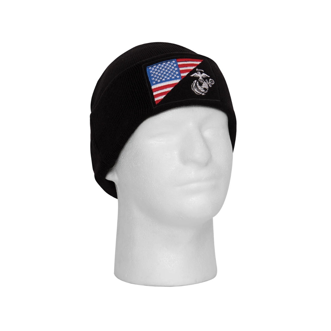 USMC Eagle, Globe and Anchor / US Flag Deluxe fine knit Watch Cap