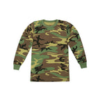 Kids Long Sleeve Camo T-Shirt Woodland camo