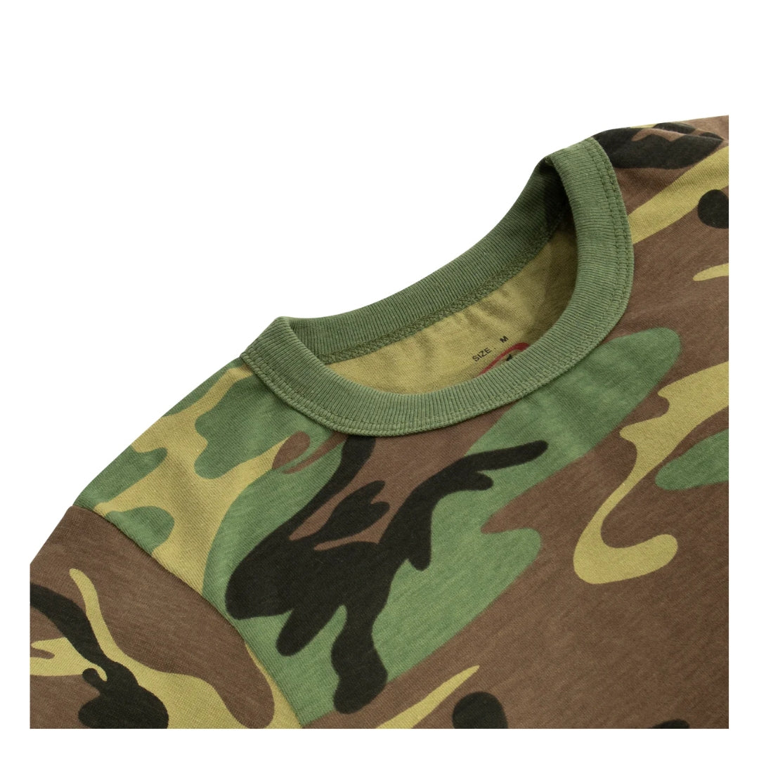 Kids Long Sleeve Camo T-Shirt Woodland camo